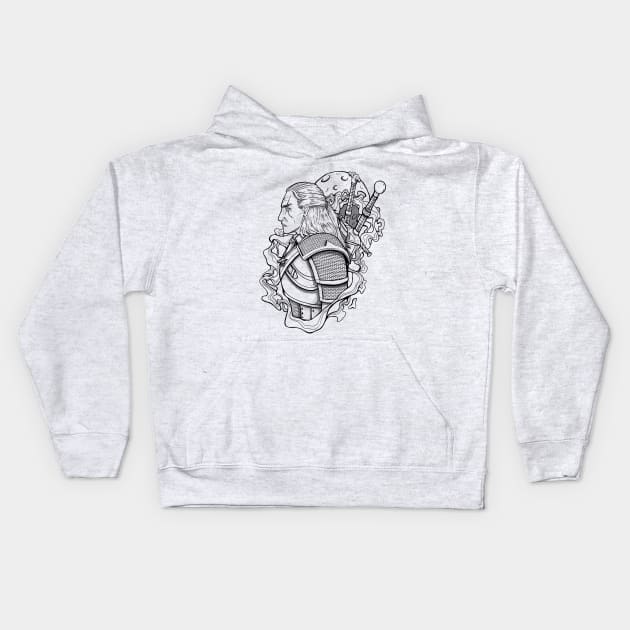 White Wolf Kids Hoodie by PowKapowCreations